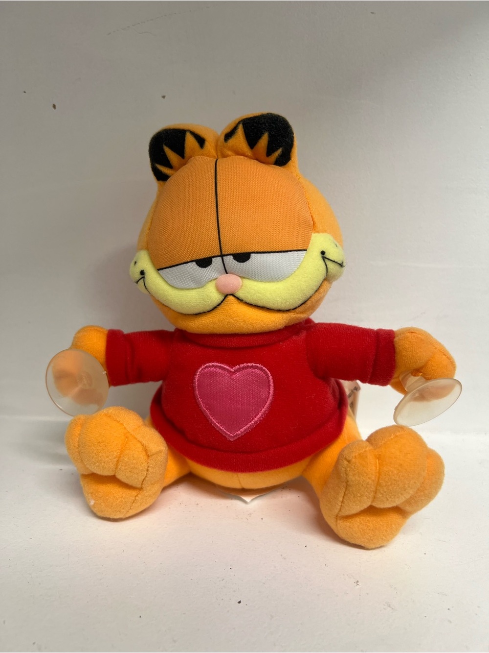 Garfield in Orange with Red Heart Sweater with window clings